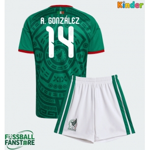 Mexiko Armando Gonzalez #14 Replik Heimtrikot Kinder WM 2026 Kurzarm (+ Kurze Hosen)